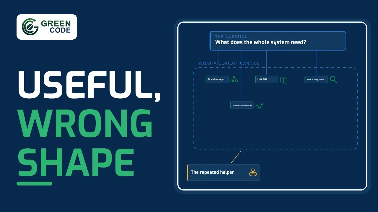 Generative AI software maintenance: poster for the GreenCode film